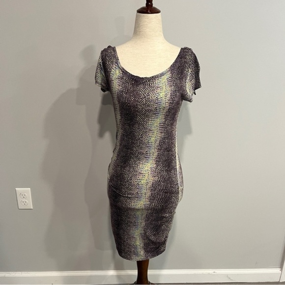 Rachel Roy Snakeprint Fitted‎ Short Dress Small - Picture 1 of 6